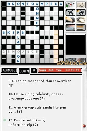 Sun Crossword Challenge, The (Europe) screen shot game playing